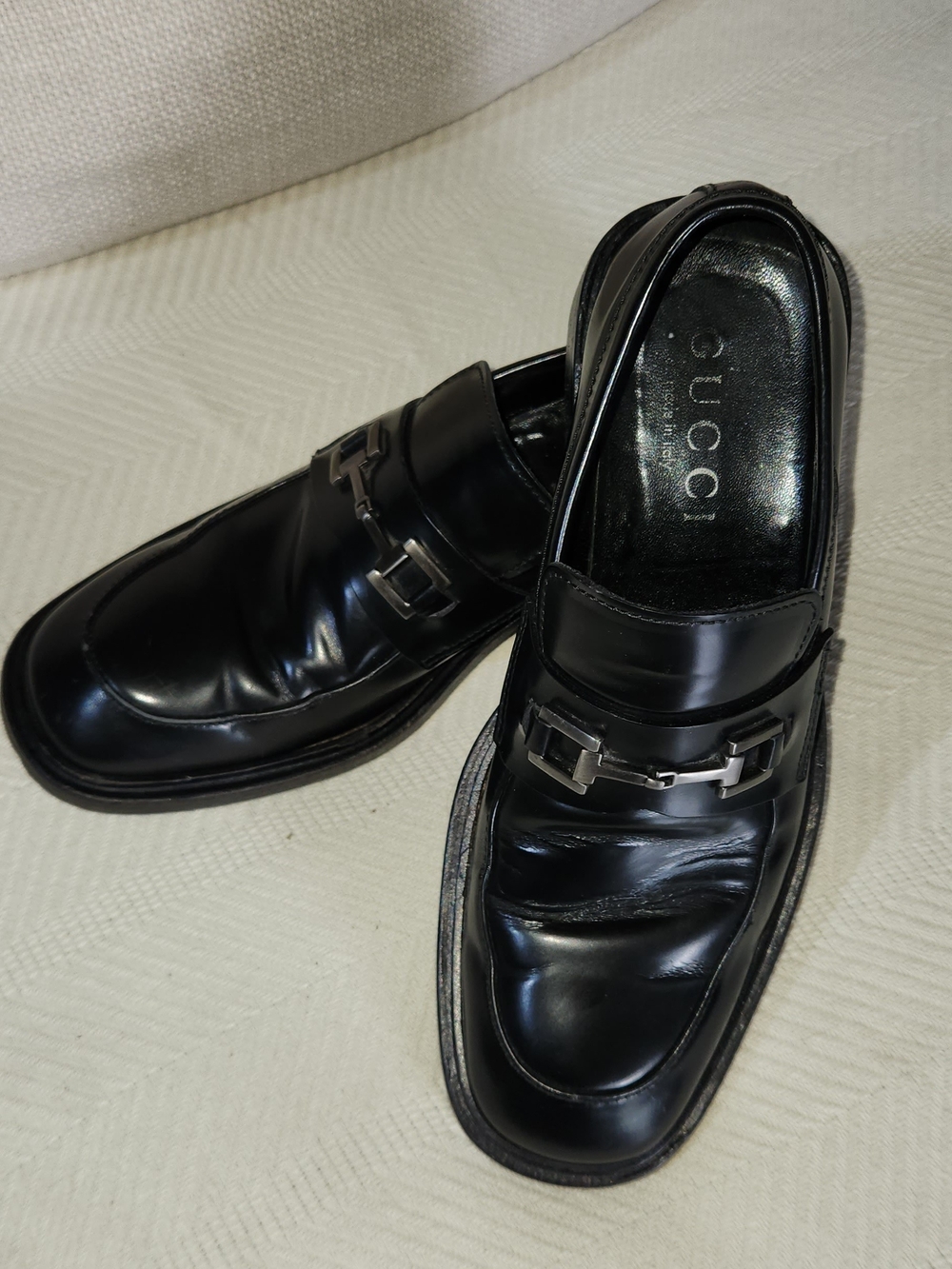 Gucci Men’s Black Leather Bit Loafers